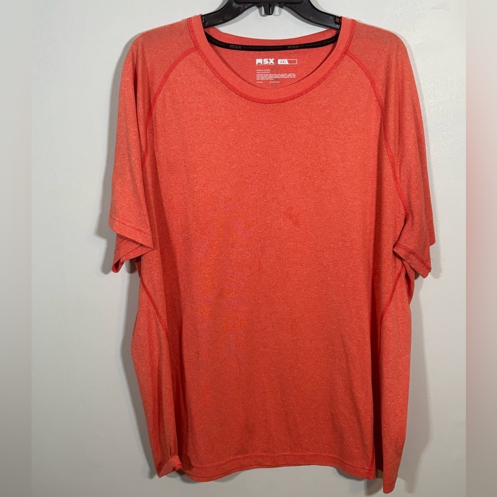 MSX by Michael Strahan Men’s XXL Performance Shirt Orange Short Sleeve